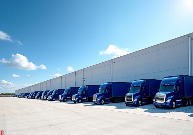 Real Rite Trucking fleet vehicles stationed at their Fort Pierce headquarters