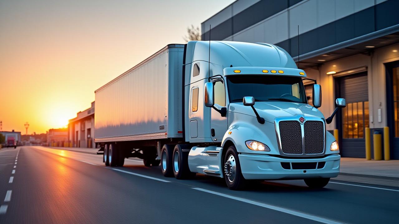 Modern Real Rite dry van trailer positioned at a high-tech loading dock in Fort Pierce