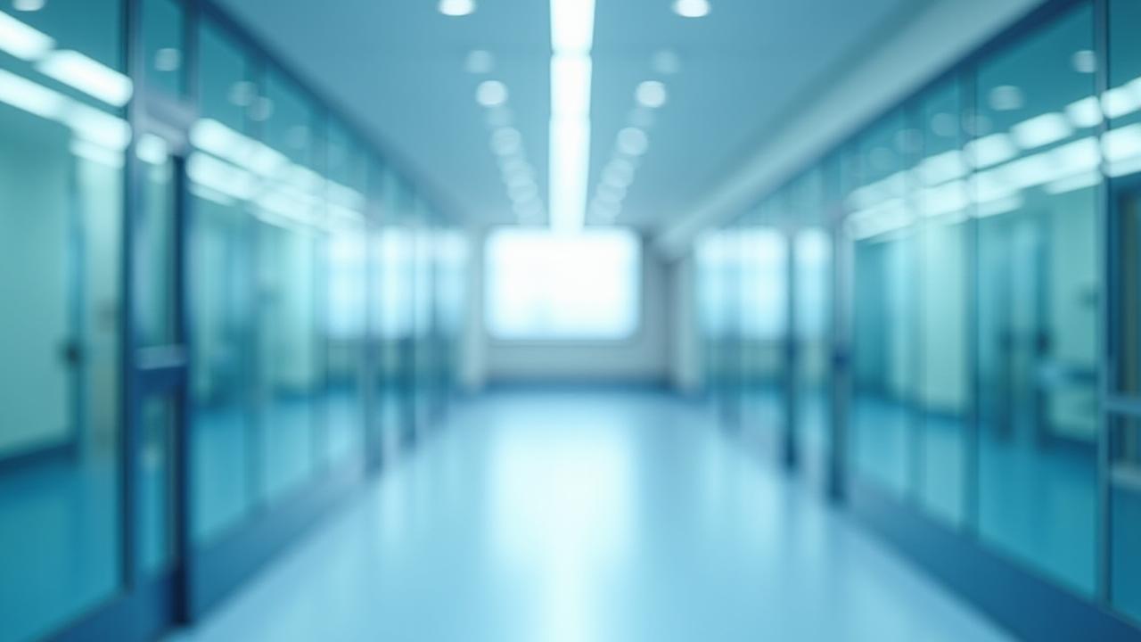 Modern medical facility corridor representing high-tech healthcare logistics