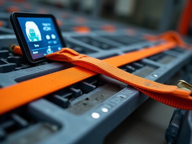 GPS tracking and cargo securement detail