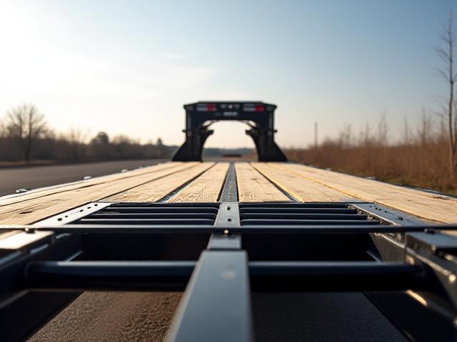 40ft hot shot gooseneck trailer with steel ramps