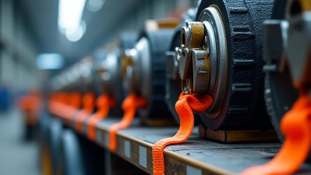 Industrial manufacturing parts in transport