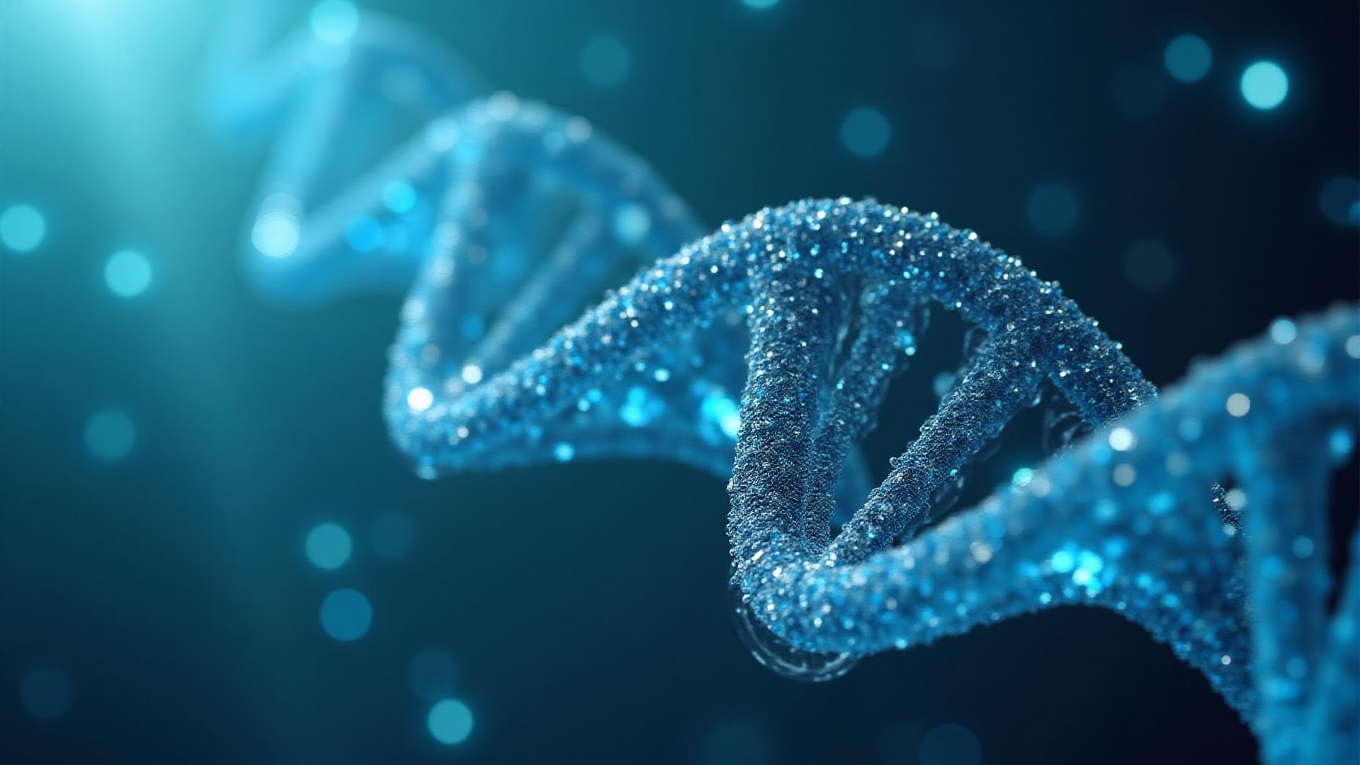 Abstract molecular strands representing biological precision and cold chain logistics